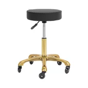 Krzesła i taborety kosmetyczne - Physa Taboret kosmetyczny 54 72 cm 150 kg czarny / złoty - Taboret na kółkach - miniaturka - grafika 1