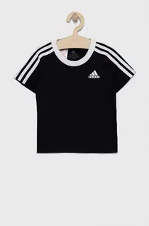 Koszulki dla dziewczynek - adidas Performance T-shirt bawełniany dziecięcy GK7248 kolor czarny - grafika 1