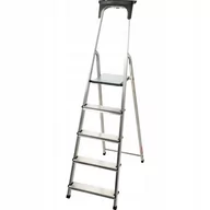 Drabiny - Drabina aluminiowa z podestem Vulvik, 5 stopni, 125 kg - miniaturka - grafika 1