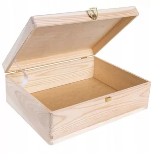 Pudełko Drewniane Z Zamkiem Z Wiekiem 40X30X14 Cm - Pudełka i szkatułki - miniaturka - grafika 1