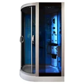 Kabiny z hydromasażem - Kabina prysznicowa z hydromasażem na niskim brodziku błękitne ścianki 120x85 lewa MO-18218 - miniaturka - grafika 1
