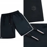 Spodenki męskie - SPODENKI DRESOWE MĘSKIE GROUND GAME LABEL Czarne r. XXL - miniaturka - grafika 1