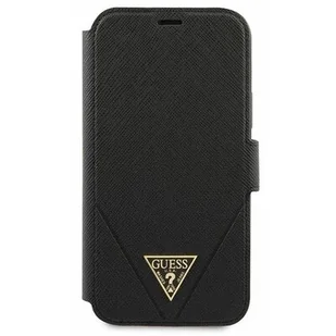 Guess GUFLBKP12LVSATMLBK iPhone 12 Pro Max 6,7" czarny/black book Saffiano - Etui i futerały do telefonów - miniaturka - grafika 1