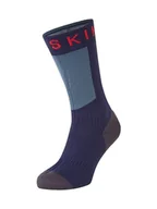 Skarpetki damskie - SEALSKINZ Wodoodporna Ciepła Ciepła Weather Mid Długości Sock z Hydrostop Skarpety Unisex dla dorosłych, Granatowy/Szary/Czerwony, XLarge Mieszane - miniaturka - grafika 1