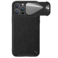 Etui i futerały do telefonów - Nillkin CamShield Leather S Case etui iPhone 14 Pro Max pokrowiec z osłoną na aparat czarny - miniaturka - grafika 1