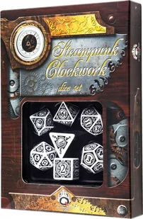 Q-Workshop Komplet Steampunk Clockwork Biało-czarny - Akcesoria do gier planszowych - miniaturka - grafika 1