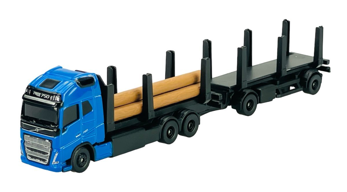 MAISTO VOLVO FH16 GLOBETROTTER 750 FREIGHT HAULERS + PRZYCZEPA DO TRANSPORTU DREWNA 22cm