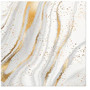 Serwetki Lunch Golded Marble mix nadruk bibuła [mm:] 330x330 Paw (SDL137100) - Szkolne artykuły papiernicze - miniaturka - grafika 1