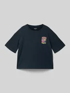 Koszulki dla dziewczynek - T-shirt z nadrukiem z logo - miniaturka - grafika 1