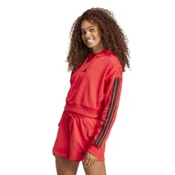 Bluzy sportowe damskie - Bluza z kapturem damska ADIDAS Gym & Pilates - miniaturka - grafika 1
