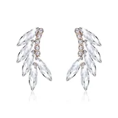 Kolczyki - Kryształowe Kolczyki Do Ślubu Nieduże Kryształki Eleganckie - miniaturka - grafika 1