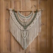 Dekoracje domu - Makrama Nova krem szałwia - miniaturka - grafika 1