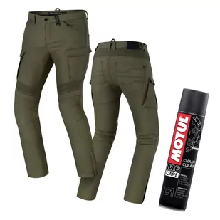 SHIMA Giro 2.0 spodnie motocyklowe dla mężczyzn – elastyczne spodnie do jazdy cargo męskie z warstwą DuraQL, ochraniacze na kolana i biodra CE (khaki, 32 długie) - Odzież motocyklowa - miniaturka - grafika 1