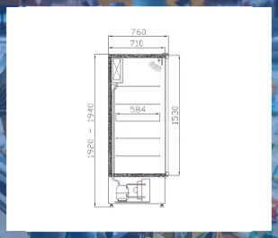 Szafa chłodnicza SCh-1/1 700 LUNA CEBEA - Szafy i witryny chłodnicze - miniaturka - grafika 6