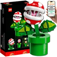 Klocki - LEGO Icons Kwiat Kwiatek Super Mario Kwiatek Pirania – LEGO PREZENT DLA MĘŻA, chłopaka przyjaciela Dla Niego + EBOOK-1 - miniaturka - grafika 1