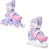 Łyżwy - Rolki Łyżwy figurowe 2w1 Regulowane RAVEN Loret Lila/Pink 27-30 Kółka LED - miniaturka - grafika 1
