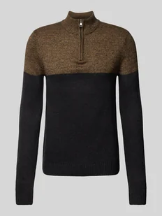 Sweter z dzianiny ze stójką - Swetry męskie - miniaturka - grafika 1