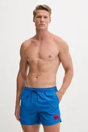 Kąpielówki męskie - HUGO szorty kąpielowe kolor niebieski - miniaturka - grafika 1