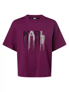 KARL LAGERFELD - T-shirt damski, lila - Koszulki i topy damskie - miniaturka - grafika 1