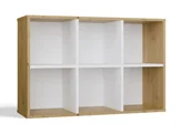 Regały - Nowoczesny stojący regał biel + dąb artisan L6-S16 - miniaturka - grafika 1