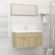Meble łazienkowe - Zestaw mebli łazienkowych, kolor dąb sonoma, płyta wiórowa - miniaturka - grafika 1