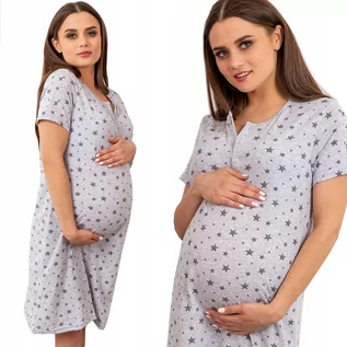 Piżamy ciążowe - Koszula Do Karmienia Ciążowa Porodu Bawełniana L - grafika 1