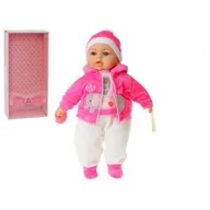 Lalki dla dziewczynek - Lalka bobas 45cm z dźwiękiem w różowej bluzie mówi i śpiewa po polsku box Adar - miniaturka - grafika 1
