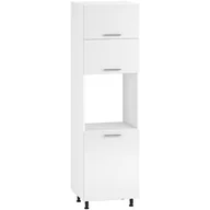 Szafki kuchenne - Szafka Dolna Wysoka Słupek Pod Zabudowę Piekarnika 3 Drzwi 60 cm DP-60/214 Biały / Biały Połysk Vento Halmar Biały - miniaturka - grafika 1
