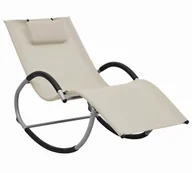 Leżaki ogrodowe - Elior Kremowy leżak ogrodowy z poduszką T8-S92 - miniaturka - grafika 1