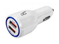 Ładowarki samochodowe - Ładowarka samochodowa LTC Quick Charger 2 x USB QC 3.0 biała LXLAD14 - miniaturka - grafika 1