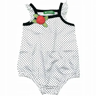 Body OPALACZ Biały GROSZKI Różyczka RAMIĄCZKA 68 - Body dla niemowląt - miniaturka - grafika 1