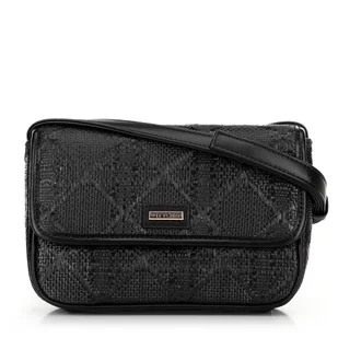 Pleciona crossbody z klapą mała czarna - Torebki damskie Pleciona crossbody z klapą mała czarna - Torebki damskie - miniaturka - grafika 1