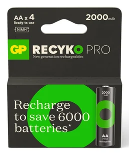 GP Batteries ReCyko Pro GPRCP200AA167C4 bateria do użytku domowego Bateria do ponownego naładowania AA Niklowo-metalowo-wodorkowa (NiMH) - Ładowarki i akumulatory - miniaturka - grafika 1