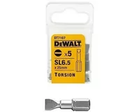 Akcesoria do elektronarzędzi - DeWalt Końcówka wkrętakowa Torsion płaskie 6,5x25mm 5szt. - DT7107 - miniaturka - grafika 1