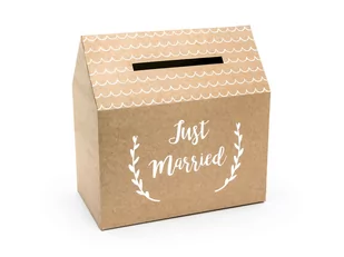 PartyDeco Pudełko na koperty na ślub Just Married 30x30,5x16,5cm PUDTM7-031 - Wesele i ślub - miniaturka - grafika 2
