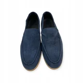 Mokasyny męskie - Mokasyny męskie zamszowe Old Money 43 - miniaturka - grafika 1