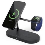 Stacje dokujące do telefonów - Epico Bezprzewodowa ładowarka Spello by Epico 3in1 Magnetic Wireless Charging Stand 9915101300221 Czarna - miniaturka - grafika 1