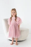 Sukienki i spódniczki dla dziewczynek - Sukienka tiulowa Diana róż - miniaturka - grafika 1