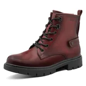 Kozaki damskie - TAMARIS Damskie buty Comfort Lace Boot Flat półdługie kozaki, bordowe, 38 EU, bordowy, 38 EU - miniaturka - grafika 1