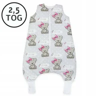 Śpiworki dla dzieci - CAŁOROCZNY ŚPIWOREK Z NOGAWKAMI 56-68 XS 2,5 TOG BAWEŁNA100% PRODUKT POLSKI - miniaturka - grafika 1