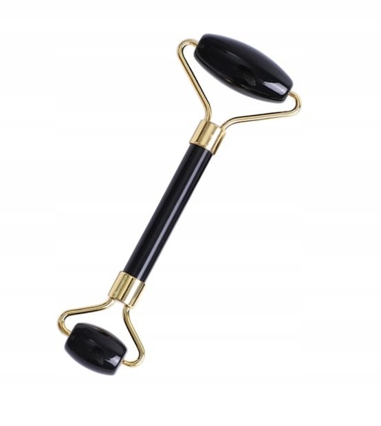 Roller do masażu twarzy - jadeitowy czarny