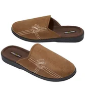 Kapcie męskie - Kapcie ze sztucznego zamszu z podszewką z polaru Mężczyzna Atlas For Men - Kolor : Brązowy - Rozmiar : 39 - miniaturka - grafika 1