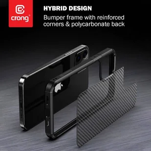 Crong Hybrid Carbon - Etui iPhone 12 Pro Max (czarny) - Etui i futerały do telefonów - miniaturka - grafika 8