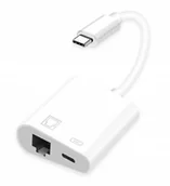 Pozostałe akcesoria sieciowe - Adapter Usb-C Lan Ethernet Rj45 Pd Macbook Charge - miniaturka - grafika 1