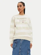 Bluzy damskie - Bluza damska bez kaptura Tommy Hilfiger DW0DW19041-ACG XS Beżowa (8720637222188) - miniaturka - grafika 1