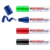 Markery permanentne - Edding 4090 Window-/kredy marker, 4  15 MM, -częściowy zestaw, sortowane 4090-4999 - miniaturka - grafika 1