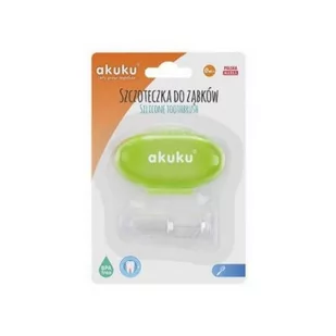 AKUKU Akuku silikonowa szczoteczka na palec zielona A0264 - Szczoteczki do zębów dla dzieci - miniaturka - grafika 1
