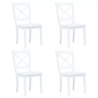 Krzesła - vidaXL Krzesła jadalniane, 4 szt., białe, lite drewno kauczukowca - miniaturka - grafika 1