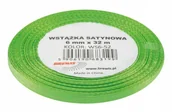 Pasmanteria - Brewis Wstążka dekoracyjna satynowa 6mmx32m zielona 52 - miniaturka - grafika 1