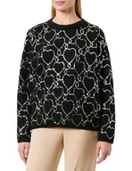 Swetry damskie - faina Damski Fashion Love Cekinowy kardigan czarny rozmiar XS/S, czarny, XL - miniaturka - grafika 1
